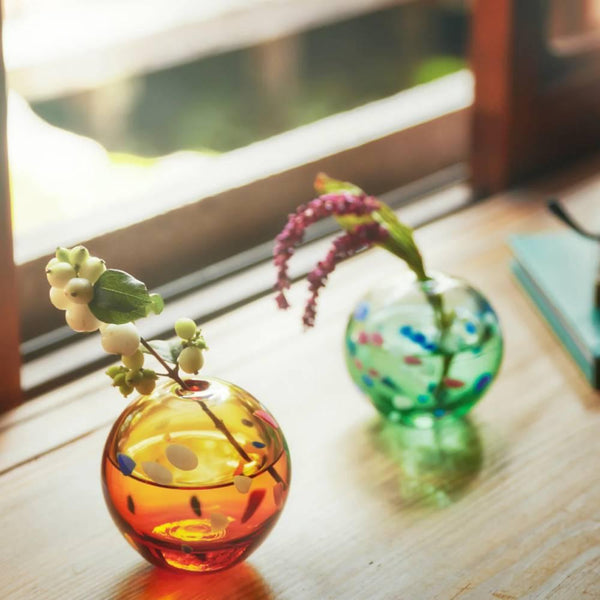 アデリアグラス 手毬小花生 夕雲文 65mm