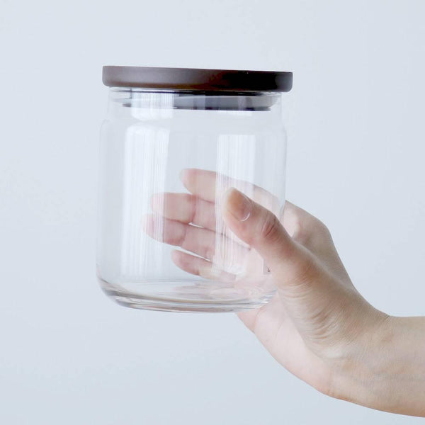 アデリア スタッキングガラスキャニスター 中 キッチン保存容器 680ml