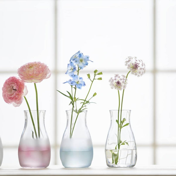 アデリア テビネリ 小型ガラス花瓶 フロストピンク仕上げ 129mm