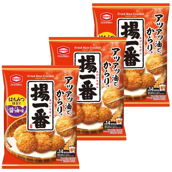 亀田揚げ 一番はちみつ醤油 クリスピー揚げせんべい 100g (3個入り)