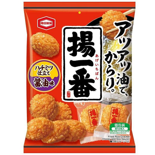 亀田揚げ 一番はちみつ醤油 クリスピー揚げせんべい 100g (3個入り)