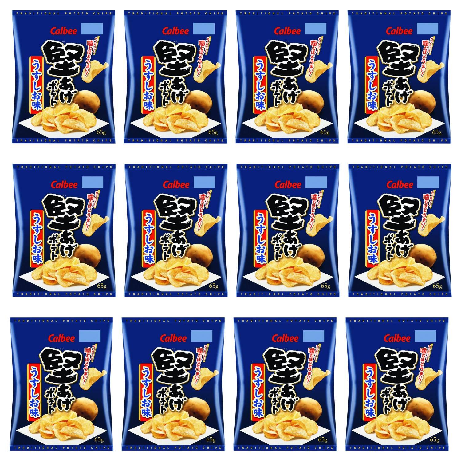 カルビー 堅あげ うす塩クリスピーポテトチップス 65g(12袋入り)