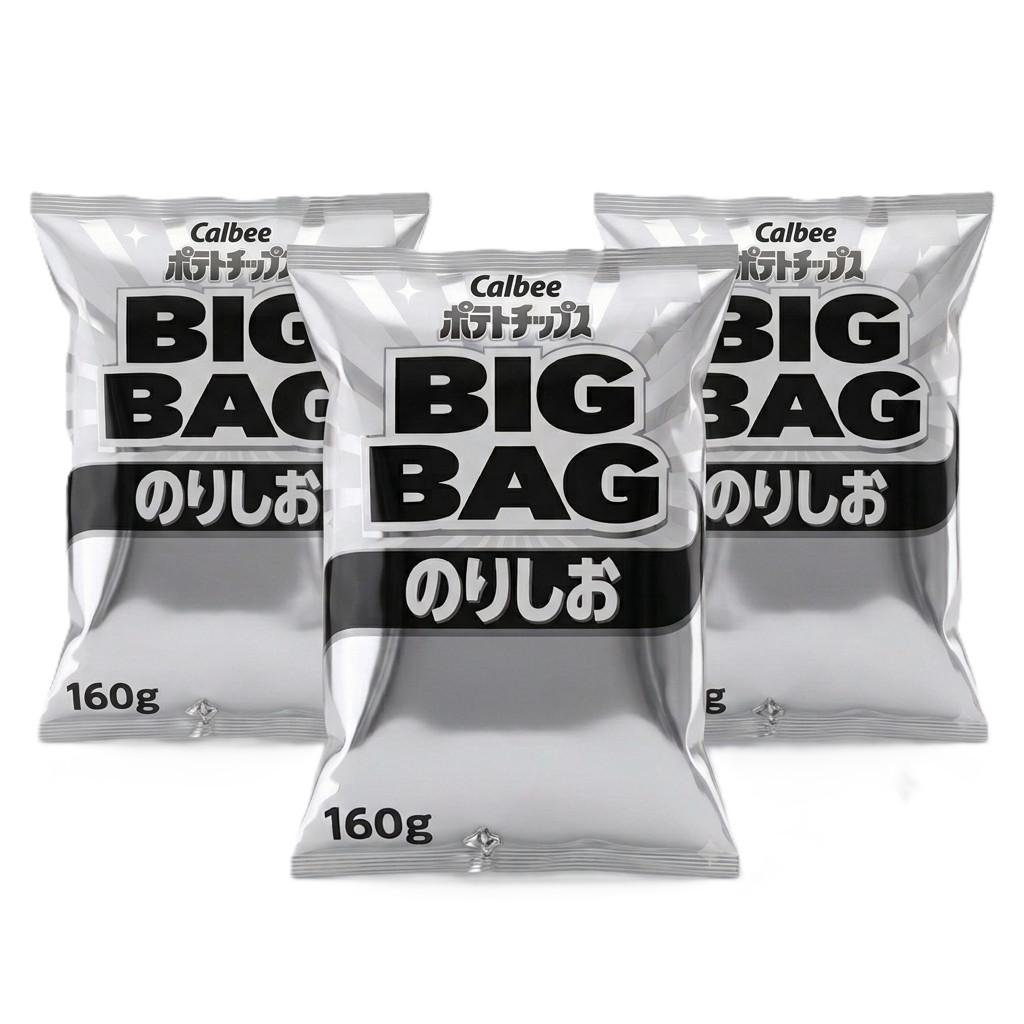 カルビー ノリシオ 塩味海苔ポテトチップス ビッグバッグ 160g(3袋入り)