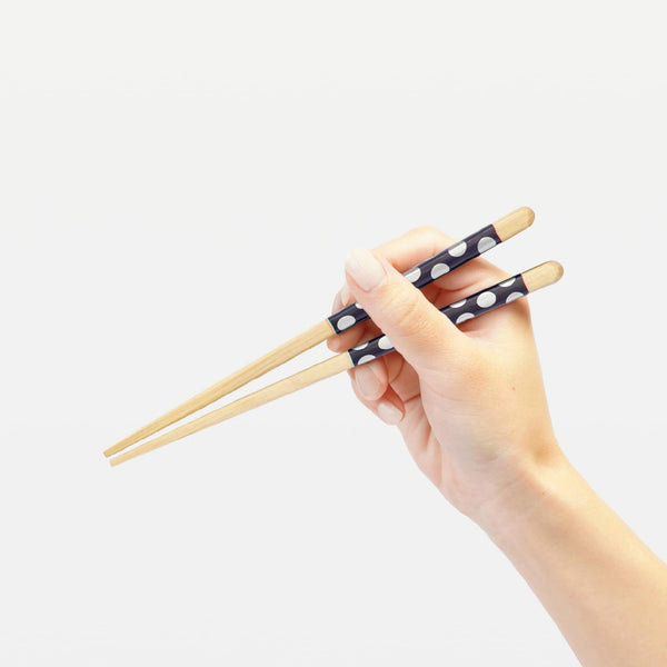 子供用箸 食器洗い機対応 滑り止め加工 水玉模様 18cm