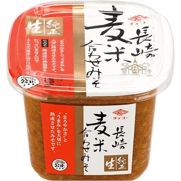 ちょこブレンド味噌 非加熱 むき出し麦と米の生味噌 500g