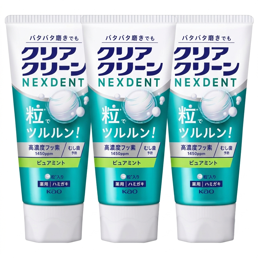 クリアクリーン ネクスデント歯磨き粉 ピュアミント 120g×3本