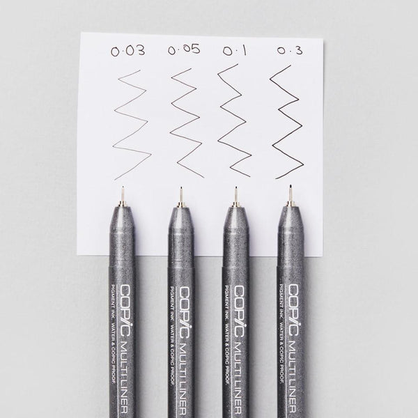 Copic Multiliner Marker Set Black 4 Pens