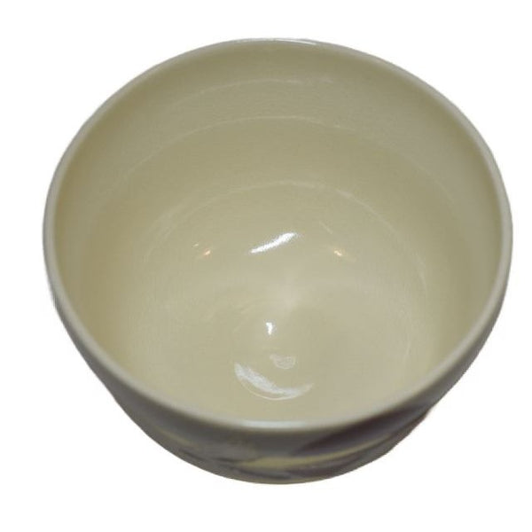 手作りの茶碗 鶴と旭日模様の抹茶カップ 茶碗