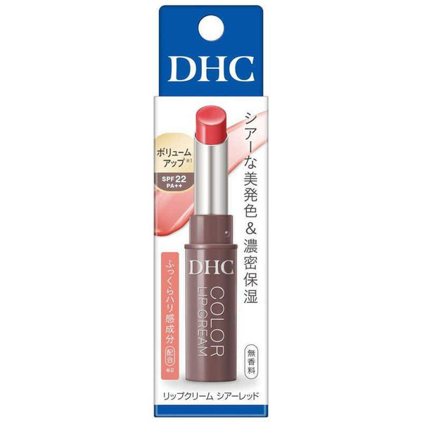 DHC カラーリップクリーム 無香料 ナチュラルリップスティック レッド 1.4g