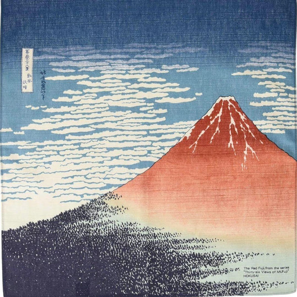 風呂敷 赤富士 浮世絵 オーガニックコットン ラッピングクロス 70x70cm