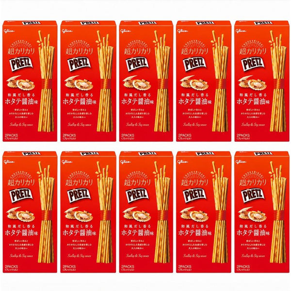 江崎グリコ プリッツ ホタテ醤油だし味ビスケットスティック 55g (10個入り)