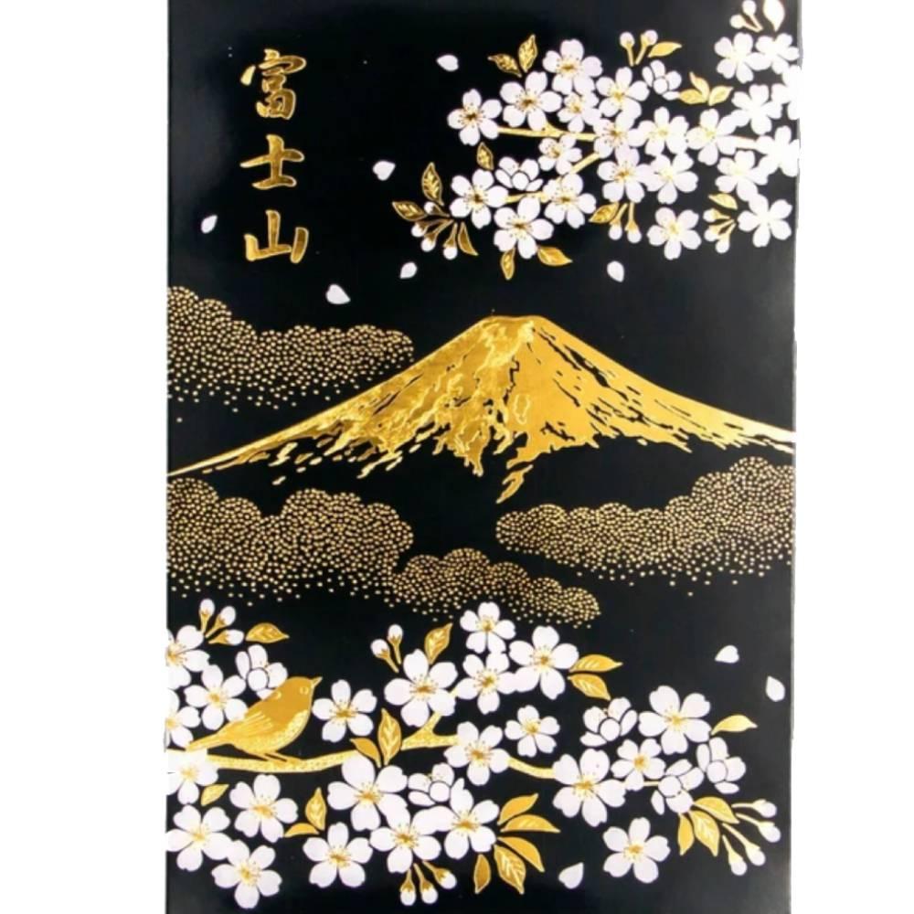 金箔押しポストカード 春の富士山と桜