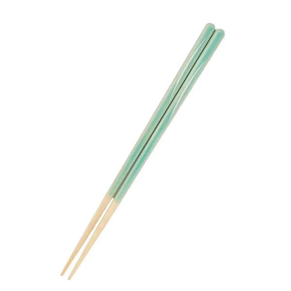手作り木製箸 ノンスリップ 食洗機対応 緑青 23cm