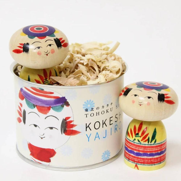 手作りこけしコレクション缶シリーズ フラットヘッドスタイル