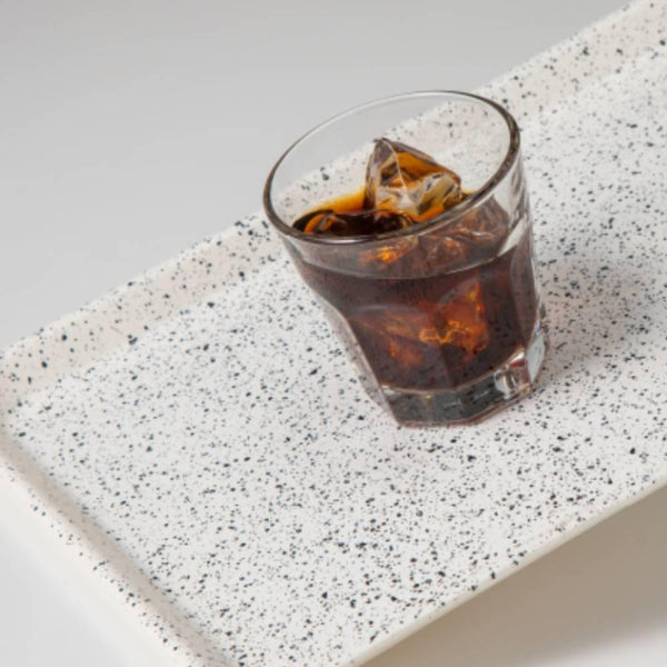 手作り石風紀州漆器トレー 滑り止め 白