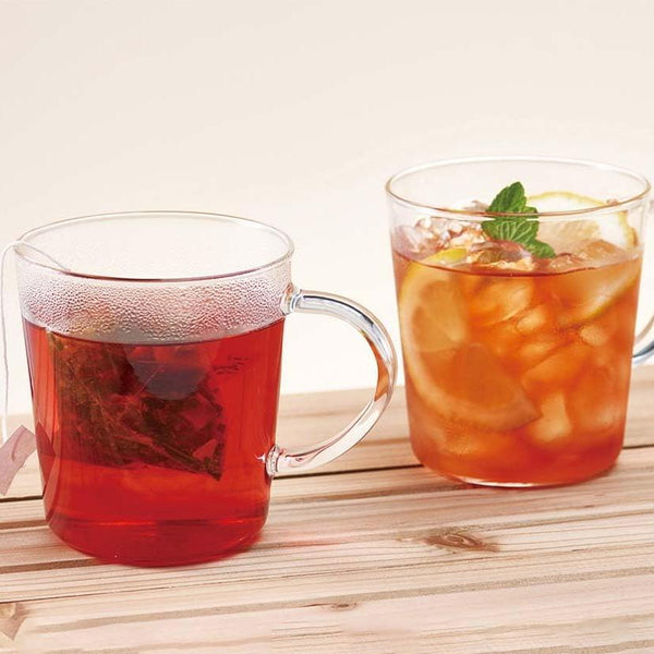 ハリオ 耐熱ガラスマグカップ 温かい飲み物にも冷たい飲み物にも使える (マグカップ2個セット)