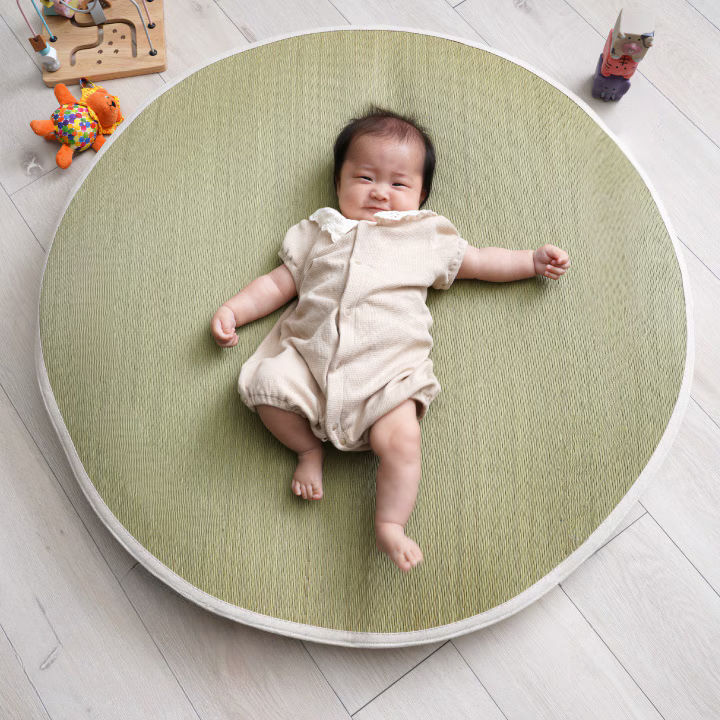 イケヒコ い草ベビークッション やわらか衛生多目的マット 90cm