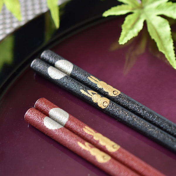 井助 乾漆箸 木箱入り うさぎ柄 (2膳セット)