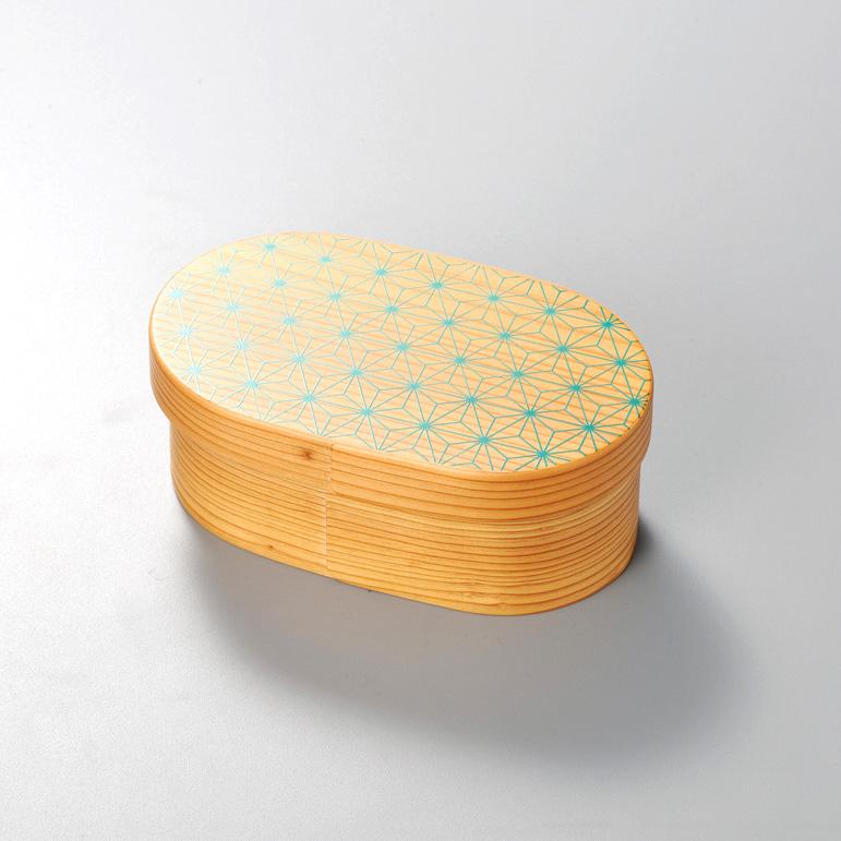 伊助 木製弁当箱 あさの葉柄