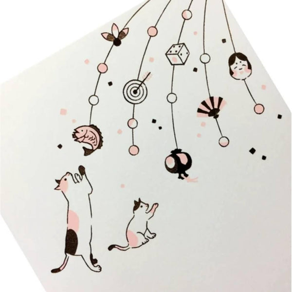 1月 箔押しポストカード 猫デザイン