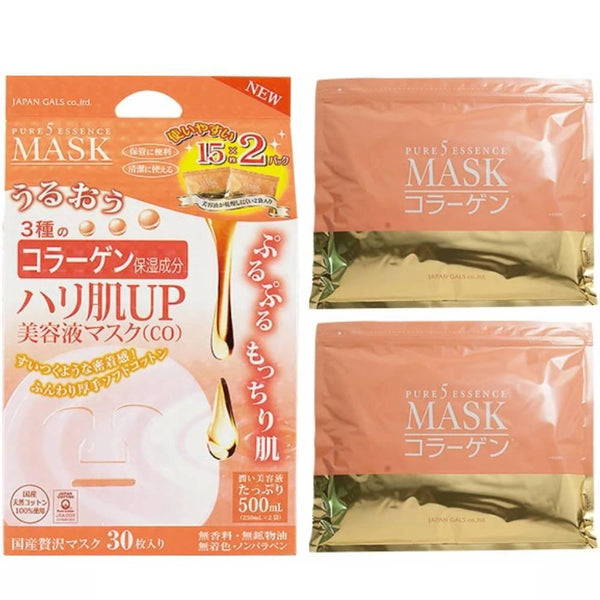 ジャパンギャルズ ピュア5エッセンス フェイシャルマスク コラーゲン CO 30枚