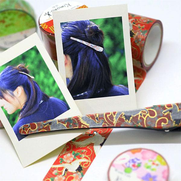 上磯きもの和紙テープ 花鶴柄 マスキングテープ