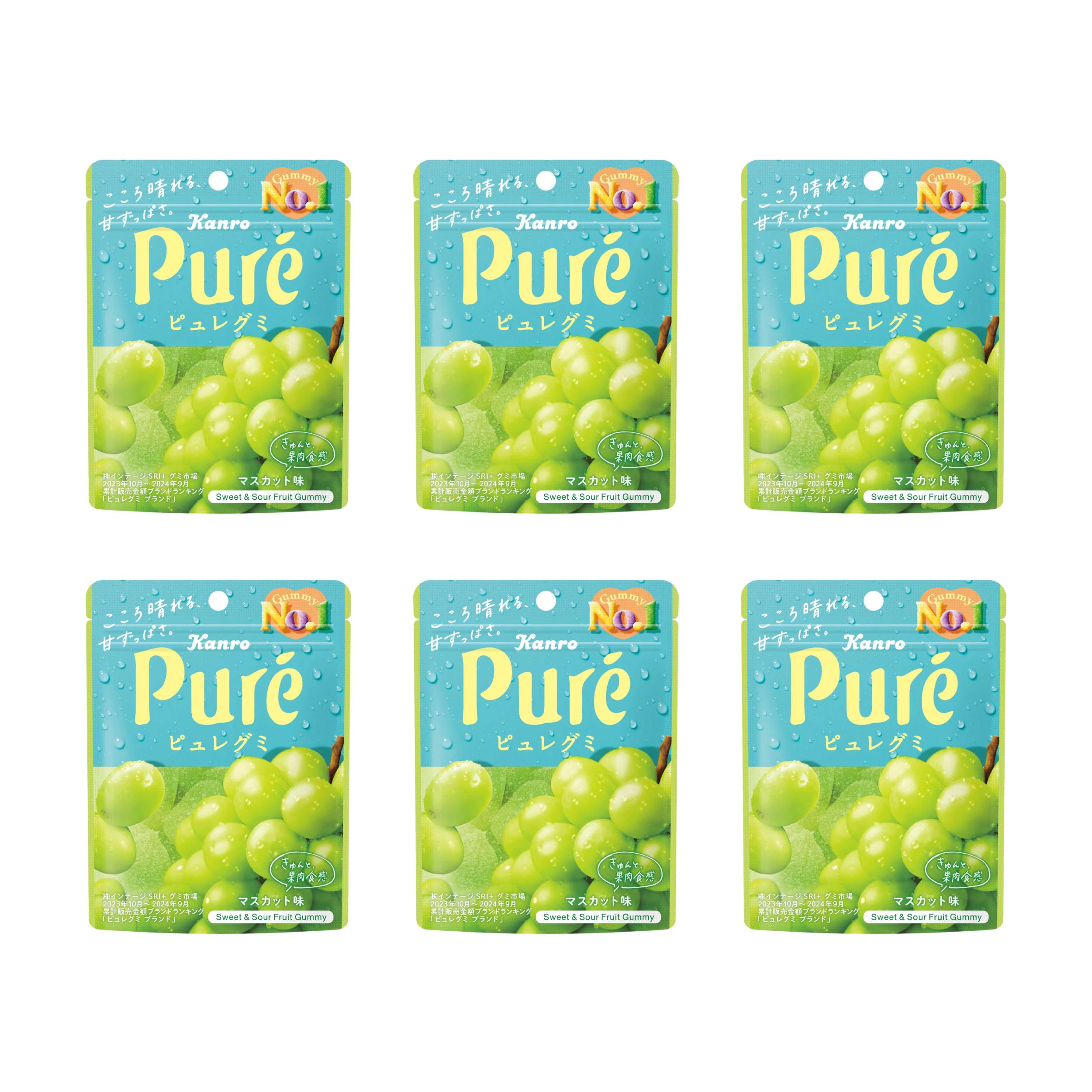 カンロ ピュアグミ ジューシーサワーグミ マスカットグレープ味(6個入り)