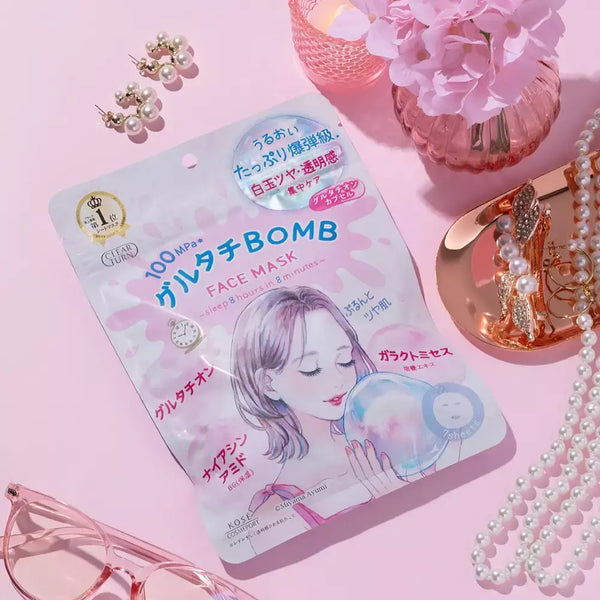 コーセー クリアターン グルタチオンボム ナイトマスク くすみ肌用 7枚入り