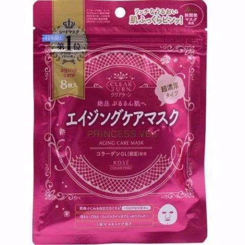 コーセー クリアターン プリンセスヴェール リンクルケア エイジングケア フェイスマスク 8枚入り