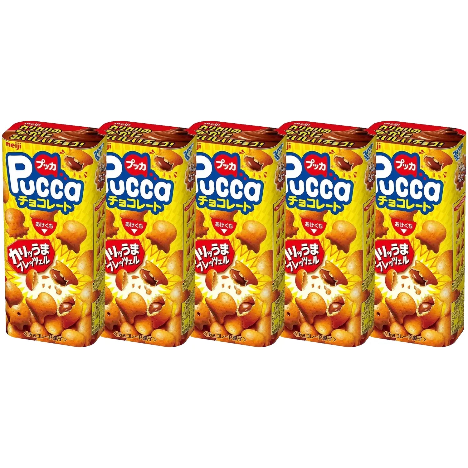 明治プッカ チョコレート入りクランチープレッツェルスナック 39g(5個入り)