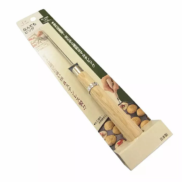 多目的ピック 木製ハンドル スクラッチオー 日本製 たこ焼きピック 18cm