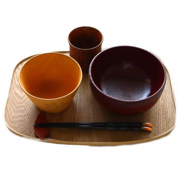 天然木トレイ ミニマリスト・オーバル・サービングトレイ 35 x 25cm