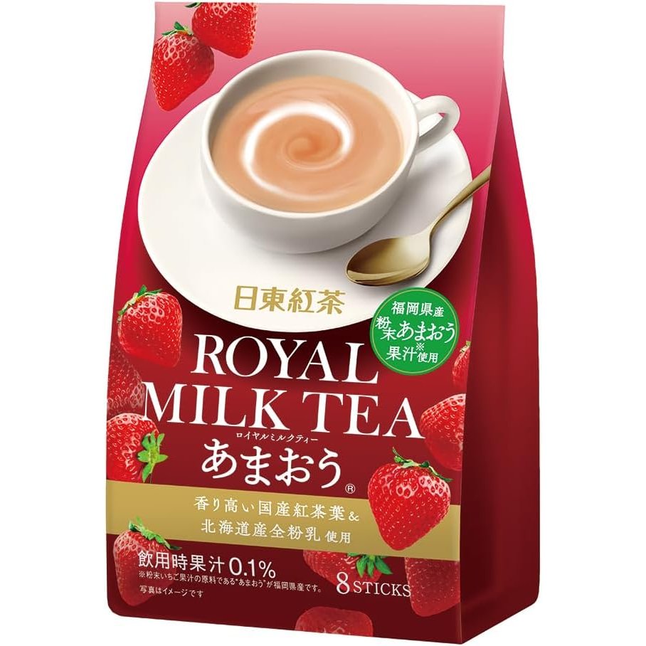 日東紅茶 インスタントロイヤルミルクティー あまおう苺味 8本入り
