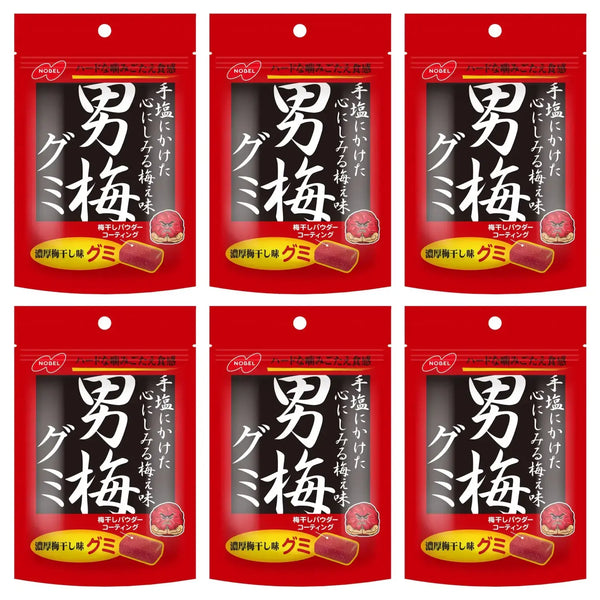 ノーベル 男梅グミ 塩味&酸味グミ 38g(6個入り)