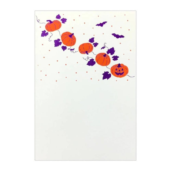 10月の季節の箔押しハガキ ハロウィンデザイン