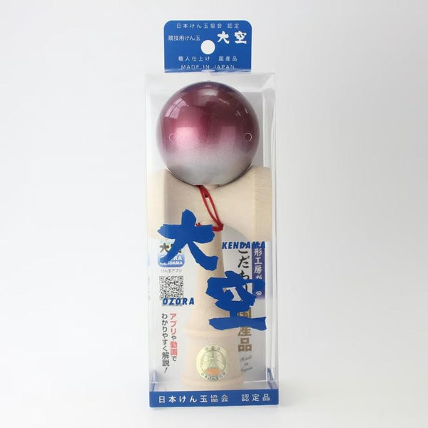 大空けん玉 手作り JKA 認定 カップアンドボール玩具 レッド シルバー
