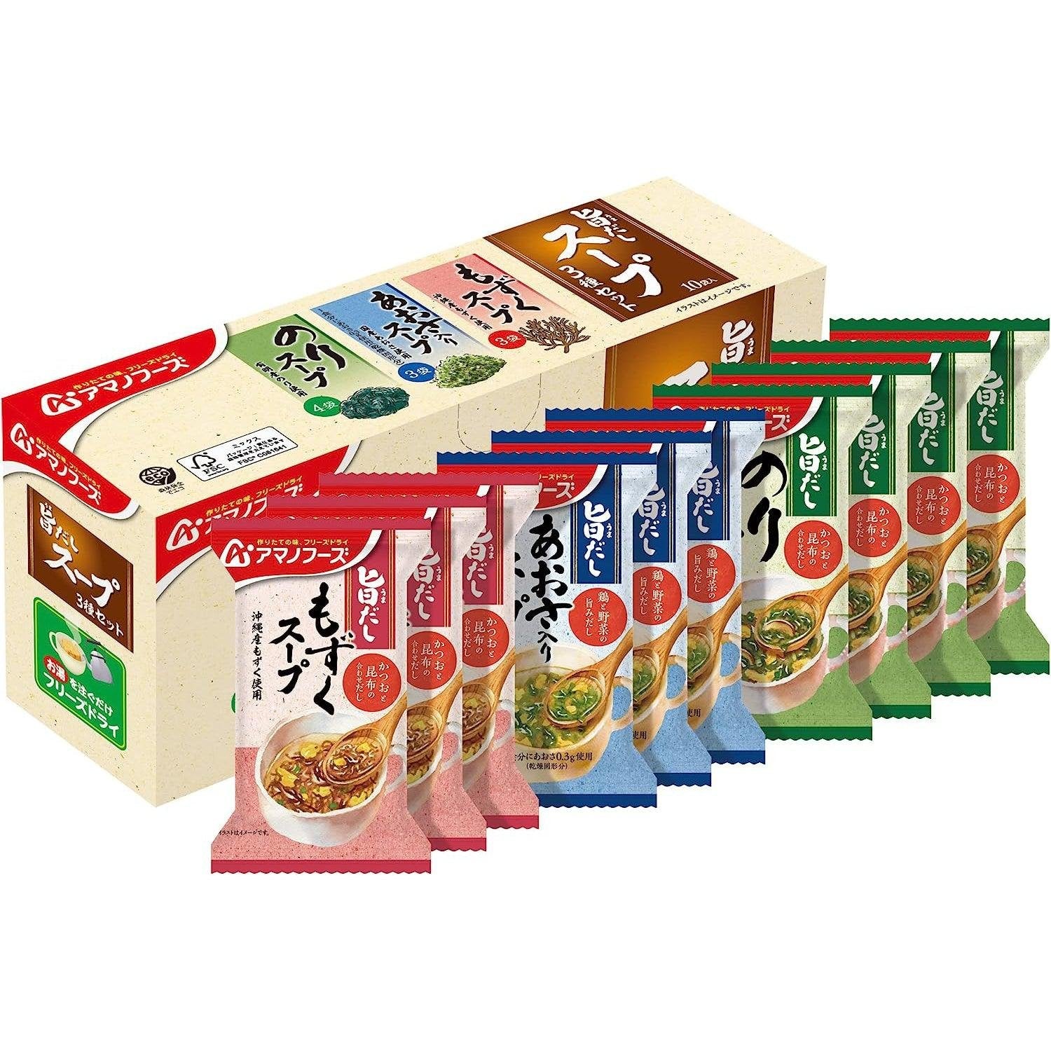 アマノフーズ フリーズドライわかめスープアソート 10食分