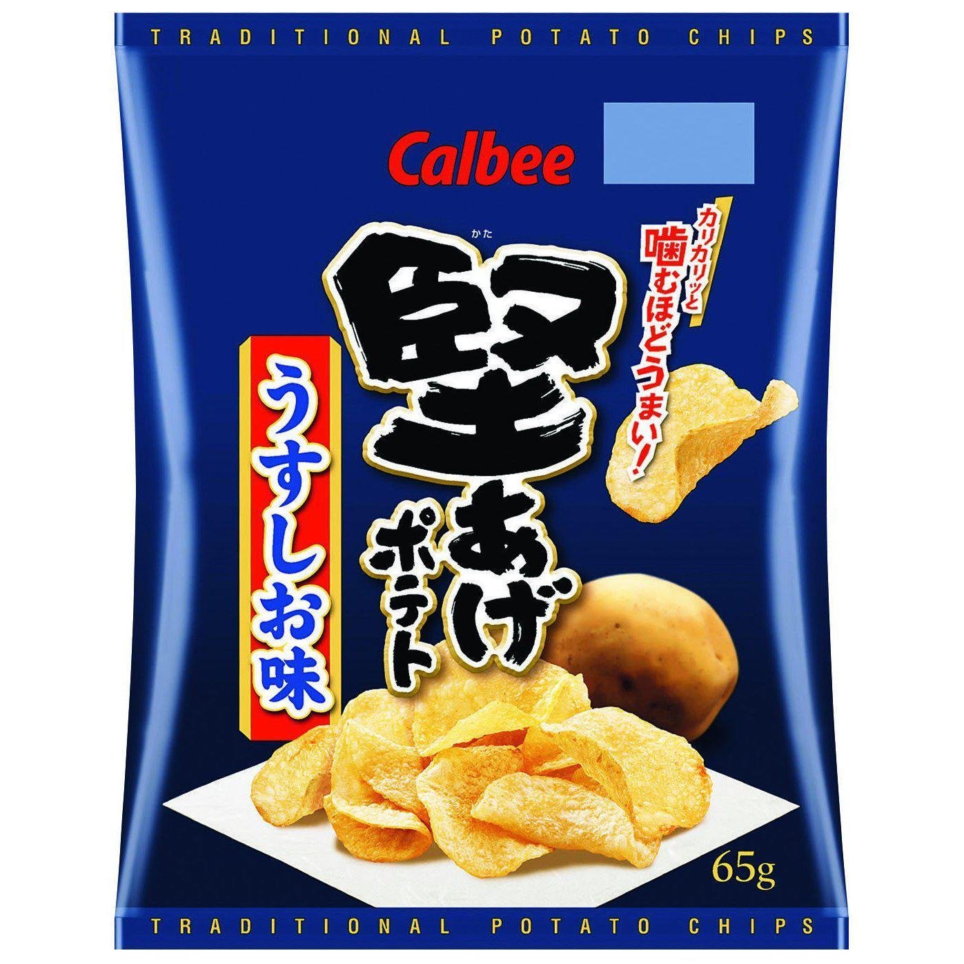 カルビー 堅あげ うす塩クリスピーポテトチップス 65g(12袋入り)