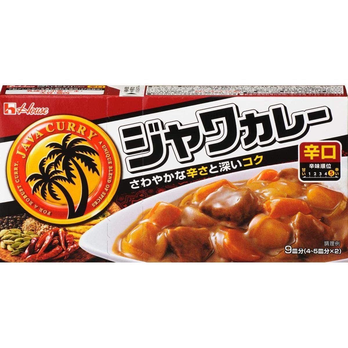 ハウス ジャワカレー ホット(日本のカレールーキューブ)185g
