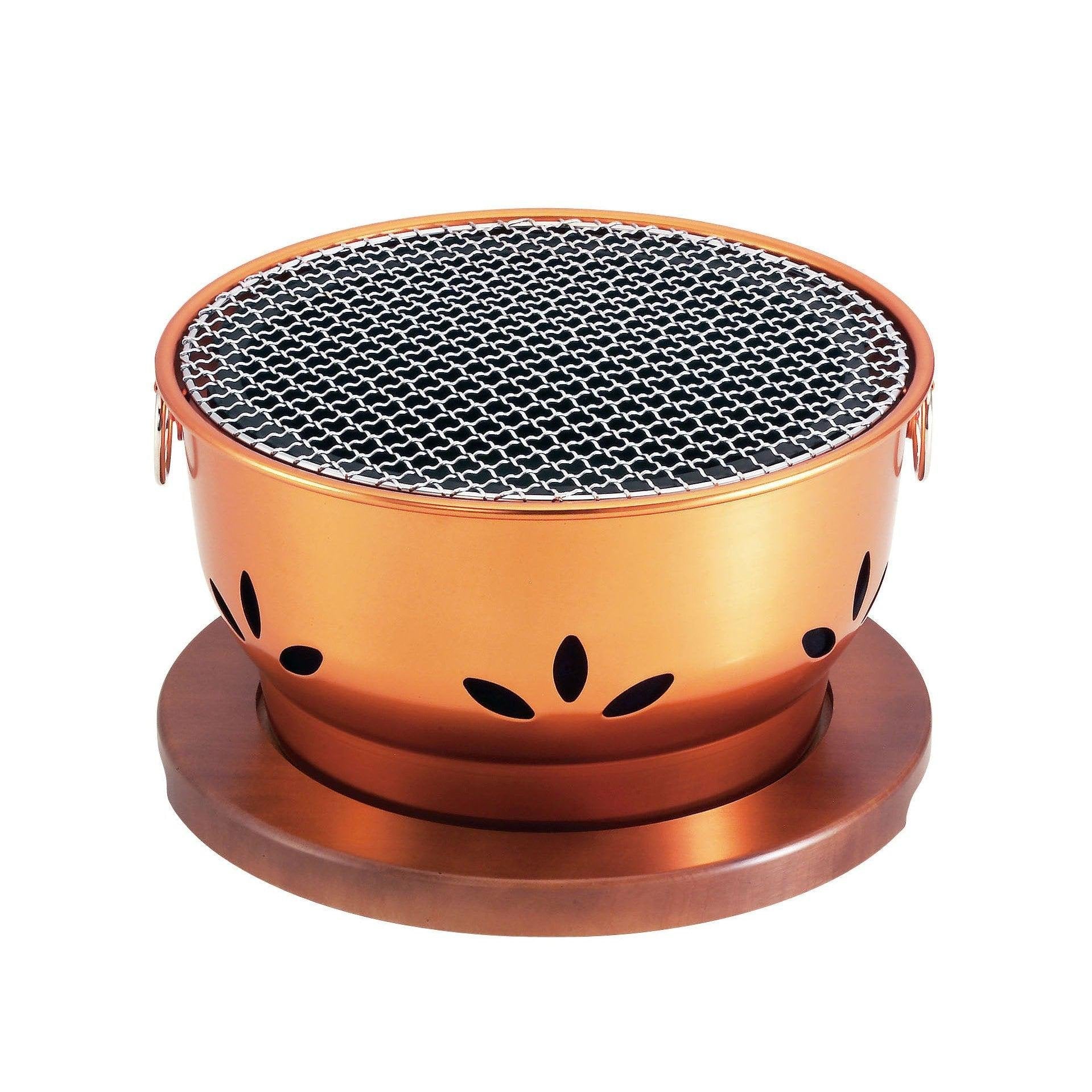 池永七輪 丸型炭火焼き器 ポータブル鋳鉄製火鉢 30cm