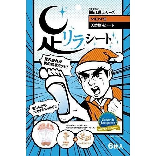 木の恵 足裏フットデトックスシート 男性用 6枚入