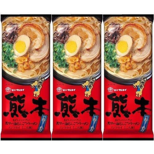 マルタイ 熊本マー油 黒にんにく油とんこつインスタントラーメン 3袋