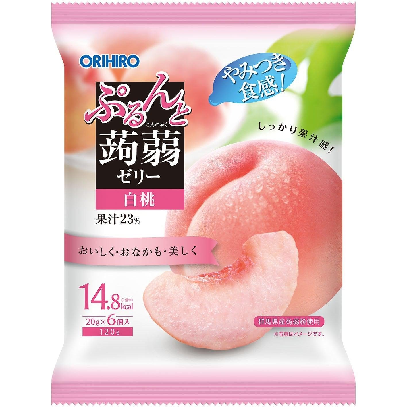 オリヒロ こんにゃくゼリースナック ピーチ味 120g(6個入り)
