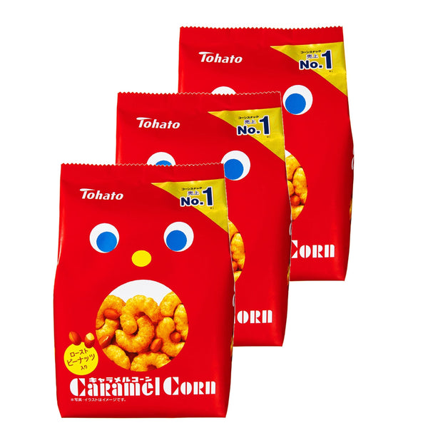 東ハト キャラメルコーンパフ ピーナッツ入り 70g (3袋入り)