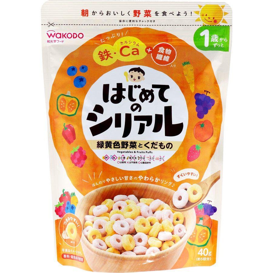 和光堂 野菜とフルーツのパフ ベビー用朝食シリアル 12ヶ月以上 40g