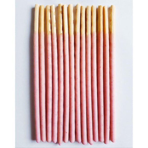 グリコ ストロベリーポッキー ストロベリーチョコレートビスケットスティック 8個入り。