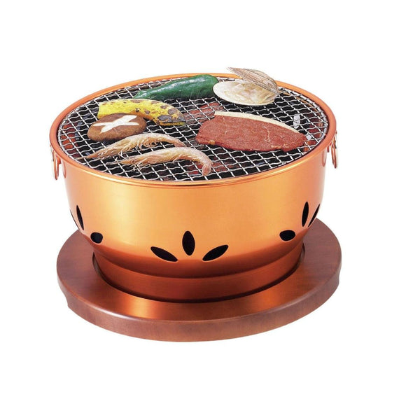 池永七輪 丸型炭火焼き器 ポータブル鋳鉄製火鉢 30cm