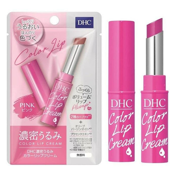 DHC カラーリップクリーム 無香料 ナチュラルリップスティック ピンク 1.5g