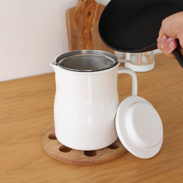 野田琺瑯 ホーローオイルフィルターポット 800ml