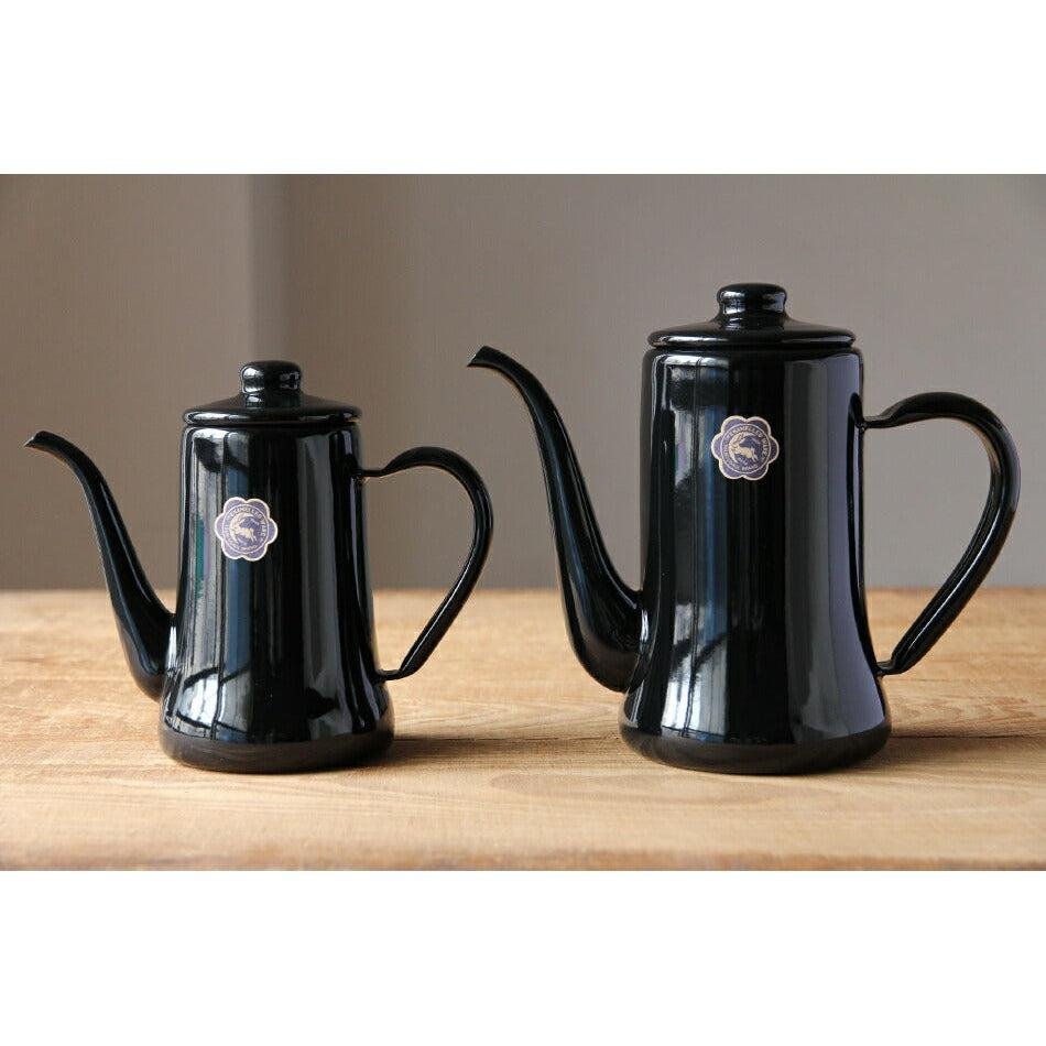 月うさぎ ホーロー ドリップコーヒー スリムポット ブラック 1.2L